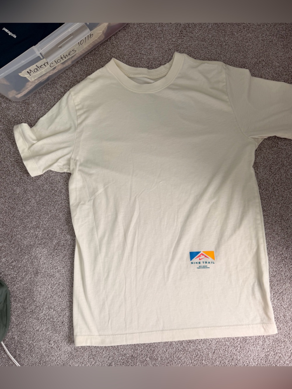 Nike Cream Crewneck Tee with Gray Logo